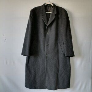 Fumagalli Men's Black Single Breasted Wool Cashmere Blend Overcoat 44R